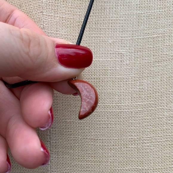 Handmade Genuine Stone Mini Moon Amulet Necklace - Picture 8 of 11